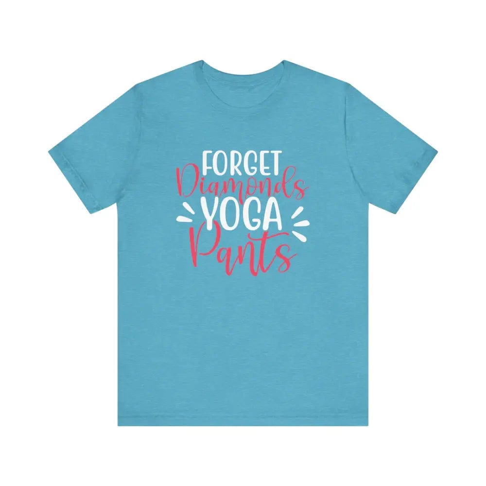 Forget Diamonds Unisex Jersey Short Sleeve Yoga Tee - Heather Aqua / S - T-Shirt