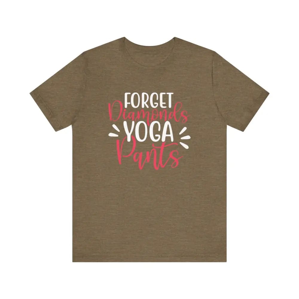 Forget Diamonds Unisex Jersey Short Sleeve Yoga Tee - Heather Olive / S - T-Shirt