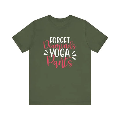 Forget Diamonds Unisex Jersey Short Sleeve Yoga Tee - Military Green / S - T-Shirt