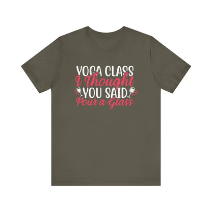 Funny Yoga Class Unisex Jersey Short Sleeve Tee - Army / S - T-Shirt