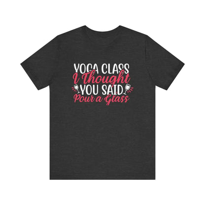 Funny Yoga Class Unisex Jersey Short Sleeve Tee - Dark Grey Heather / S - T-Shirt