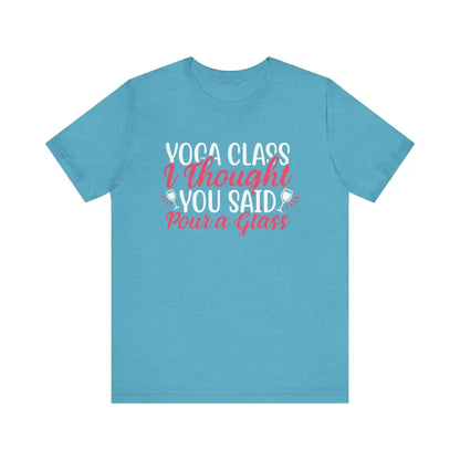 Funny Yoga Class Unisex Jersey Short Sleeve Tee - Heather Aqua / S - T-Shirt