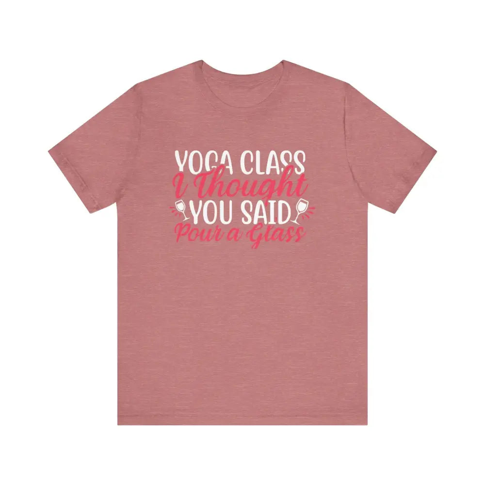 Funny Yoga Class Unisex Jersey Short Sleeve Tee - Heather Mauve / S - T-Shirt