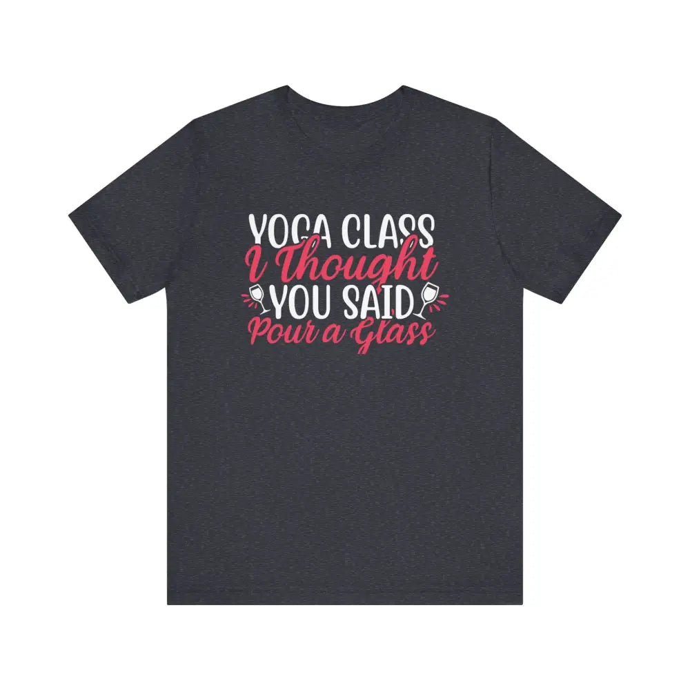 Funny Yoga Class Unisex Jersey Short Sleeve Tee - Heather Navy / S - T-Shirt