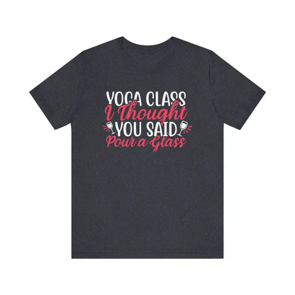 Funny Yoga Class Unisex Jersey Short Sleeve Tee - Heather Navy / S - T-Shirt