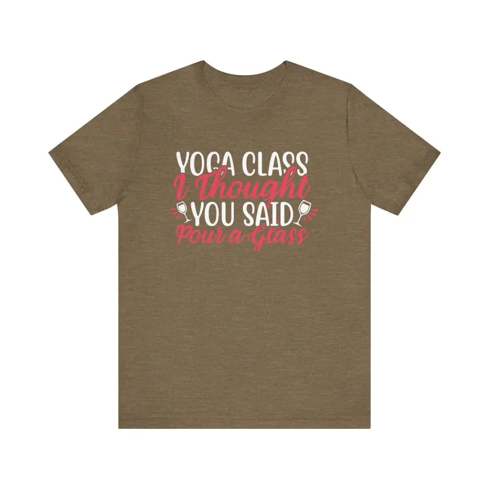 Funny Yoga Class Unisex Jersey Short Sleeve Tee - Heather Olive / S - T-Shirt