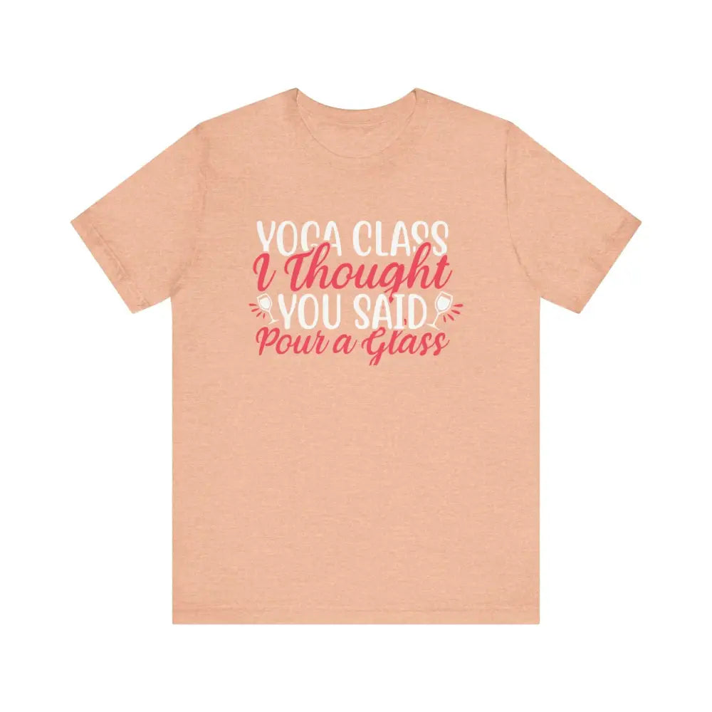 Funny Yoga Class Unisex Jersey Short Sleeve Tee - Heather Peach / S - T-Shirt