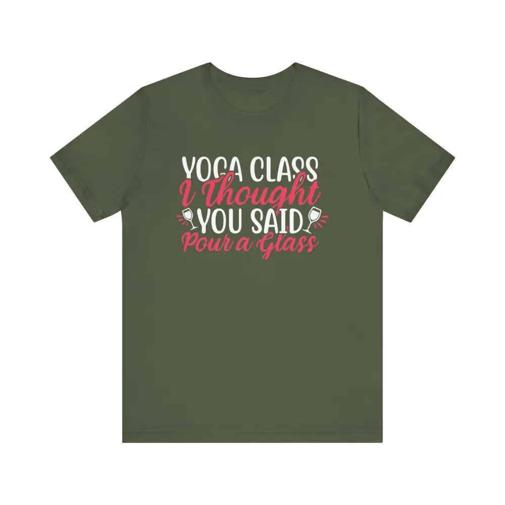 Funny Yoga Class Unisex Jersey Short Sleeve Tee - Military Green / S - T-Shirt