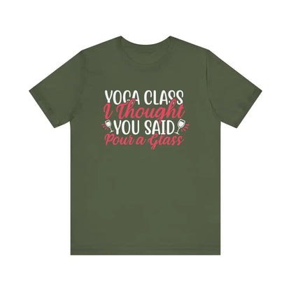 Funny Yoga Class Unisex Jersey Short Sleeve Tee - Military Green / S - T-Shirt