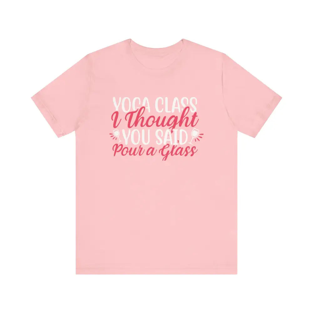 Funny Yoga Class Unisex Jersey Short Sleeve Tee - Pink / S - T-Shirt