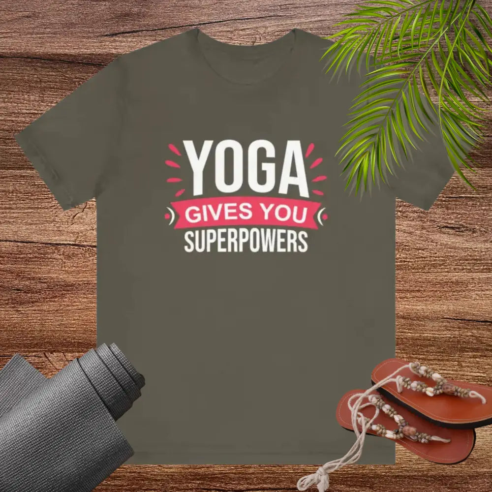 Funny Yoga Gives you Superpowers Unisex Jersey Short Sleeve Tee - T-Shirt