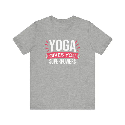 Funny Yoga Gives you Superpowers Unisex Jersey Short Sleeve Tee - Athletic Heather / S - T-Shirt