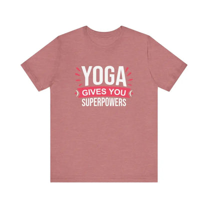 Funny Yoga Gives you Superpowers Unisex Jersey Short Sleeve Tee - Heather Mauve / S - T-Shirt