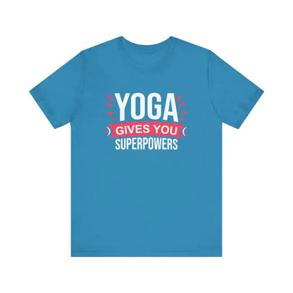 Funny Yoga Gives you Superpowers Unisex Jersey Short Sleeve Tee - Aqua / S - T-Shirt