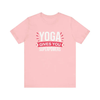 Funny Yoga Gives you Superpowers Unisex Jersey Short Sleeve Tee - Pink / S - T-Shirt