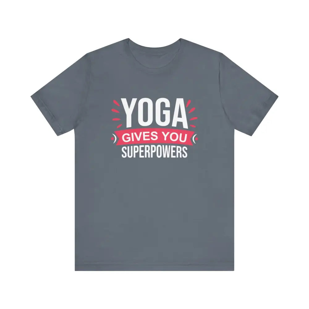 Funny Yoga Gives you Superpowers Unisex Jersey Short Sleeve Tee - Steel Blue / S - T-Shirt