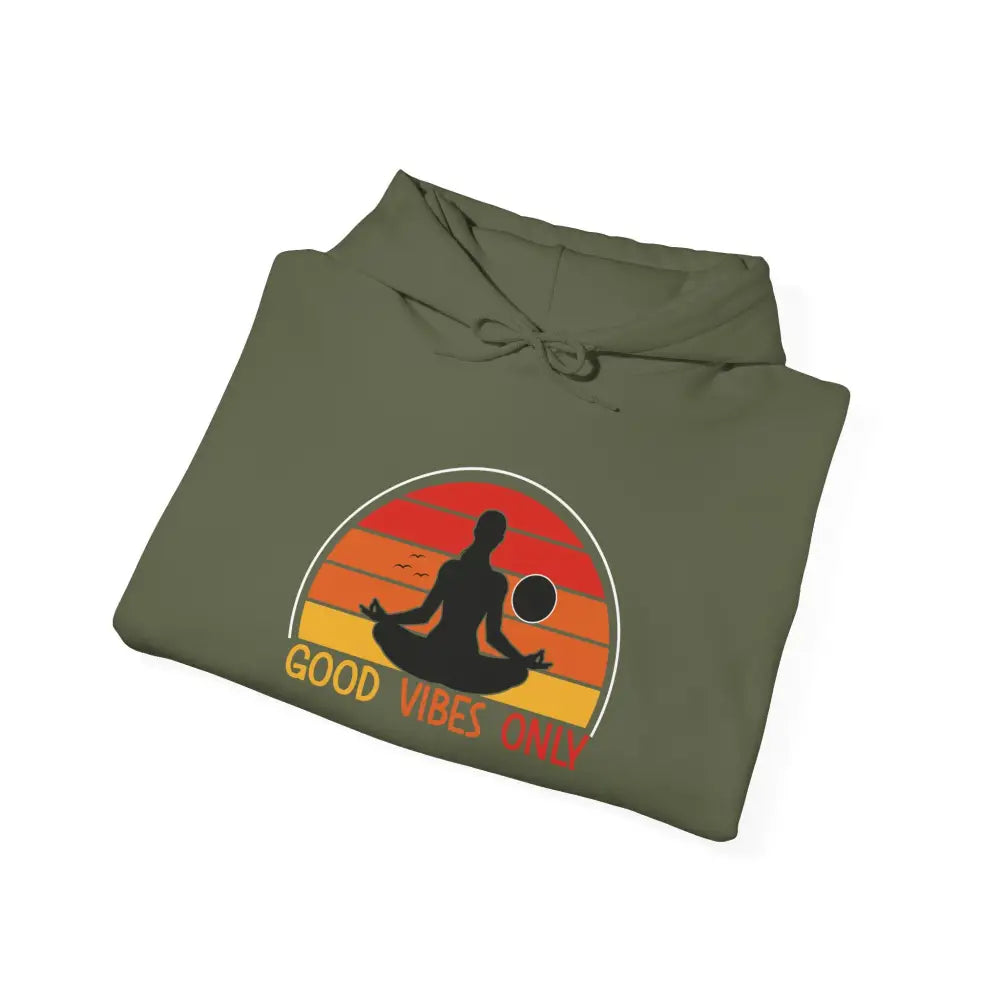 Good Vibes Only Hoodie — Retro Yoga Meditation Sweatshirt - Hoodie