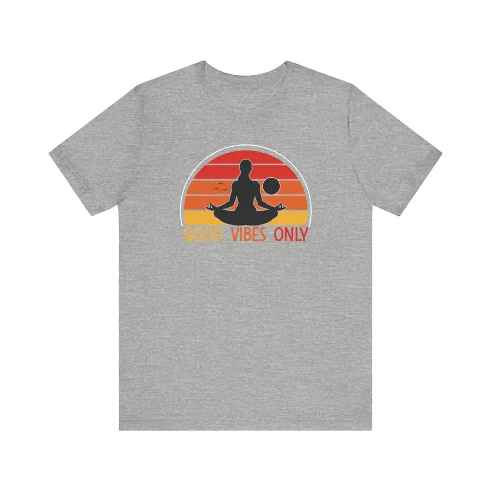 Good Vibes Only Unisex Jersey Short Sleeve Yoga Tee - Athletic Heather / S - T-Shirt