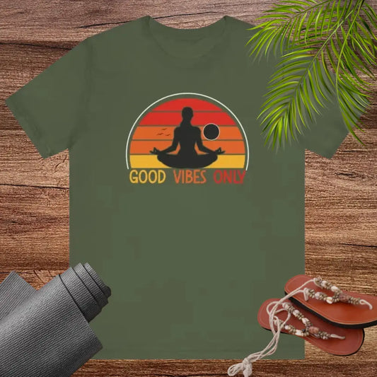 Good Vibes Only Unisex Jersey Short Sleeve Yoga Tee - T-Shirt