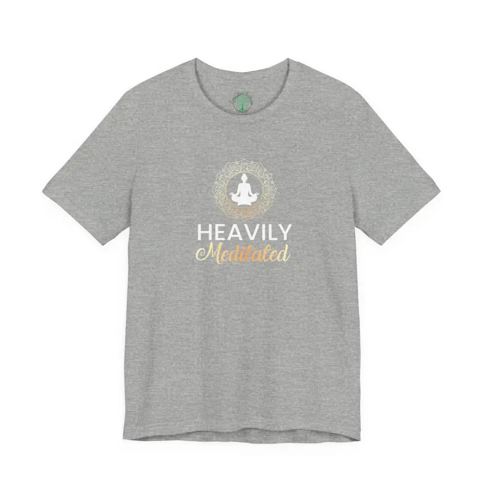 Heavily Meditated T-Shirt, Mindful Meditation Tee - Athletic Heather / S - T-Shirt