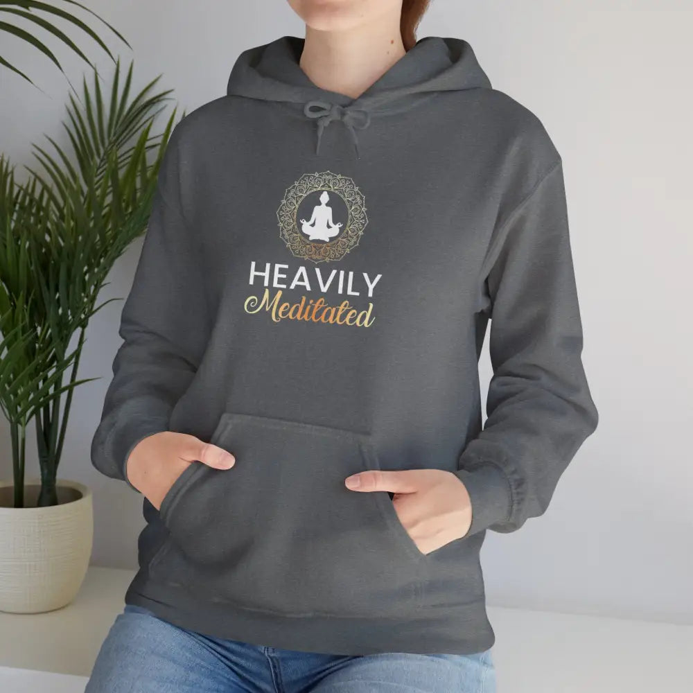 Heavily Meditated Unisex Heavy Blend™ Hooded Sweatshirt - Graphite Heather / S - Hoodie