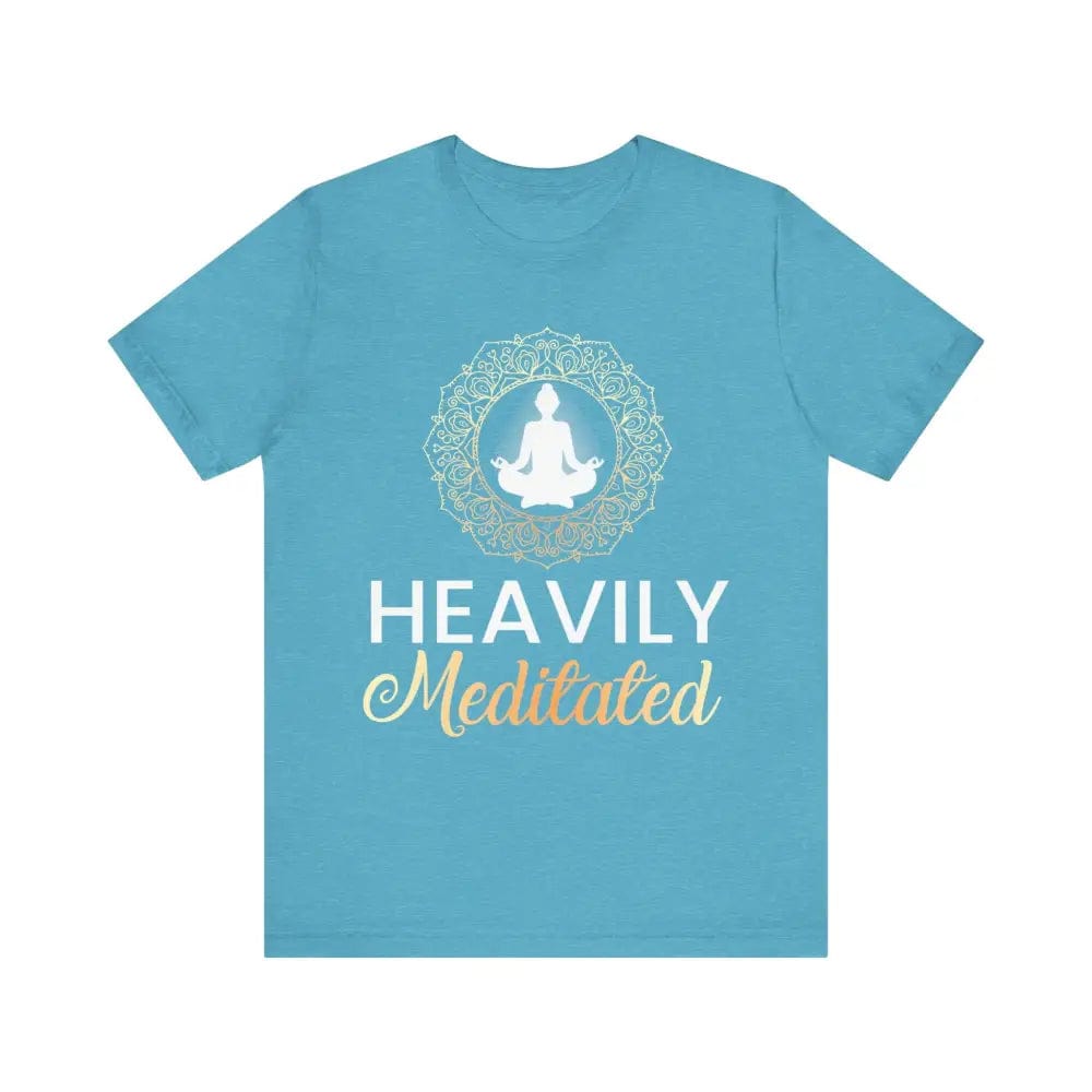 Heavily Meditated Unisex Jersey Short Sleeve Tee - Heather Aqua / S - T-Shirt