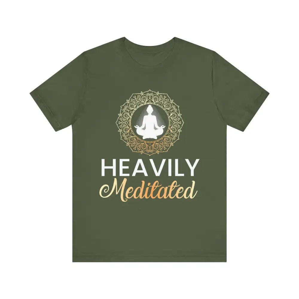 Heavily Meditated Unisex Jersey Short Sleeve Tee - Military Green / S - T-Shirt