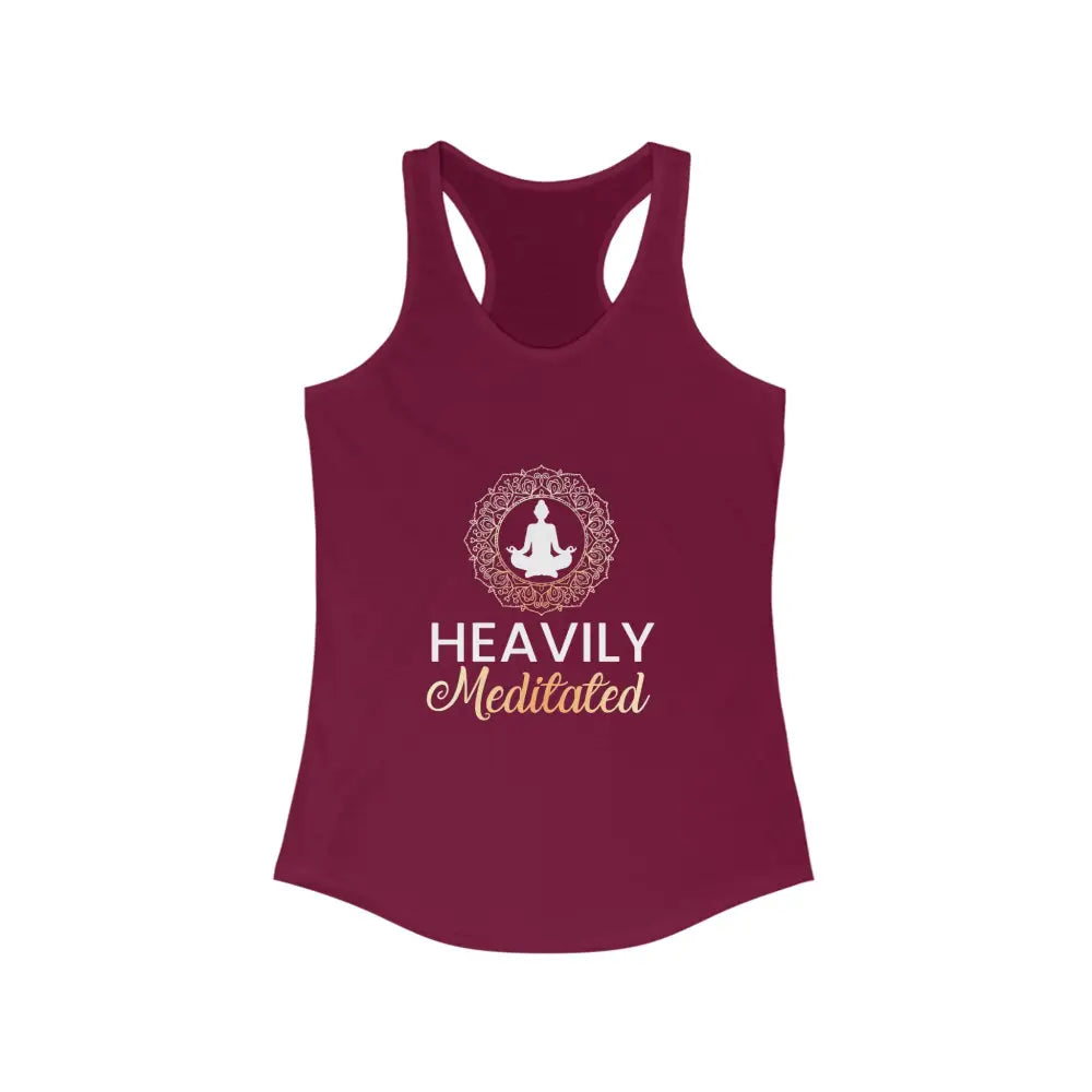 Heavily Meditated Women’s Ideal Racerback Tank - Solid Cardinal Red / XS - Tank Top