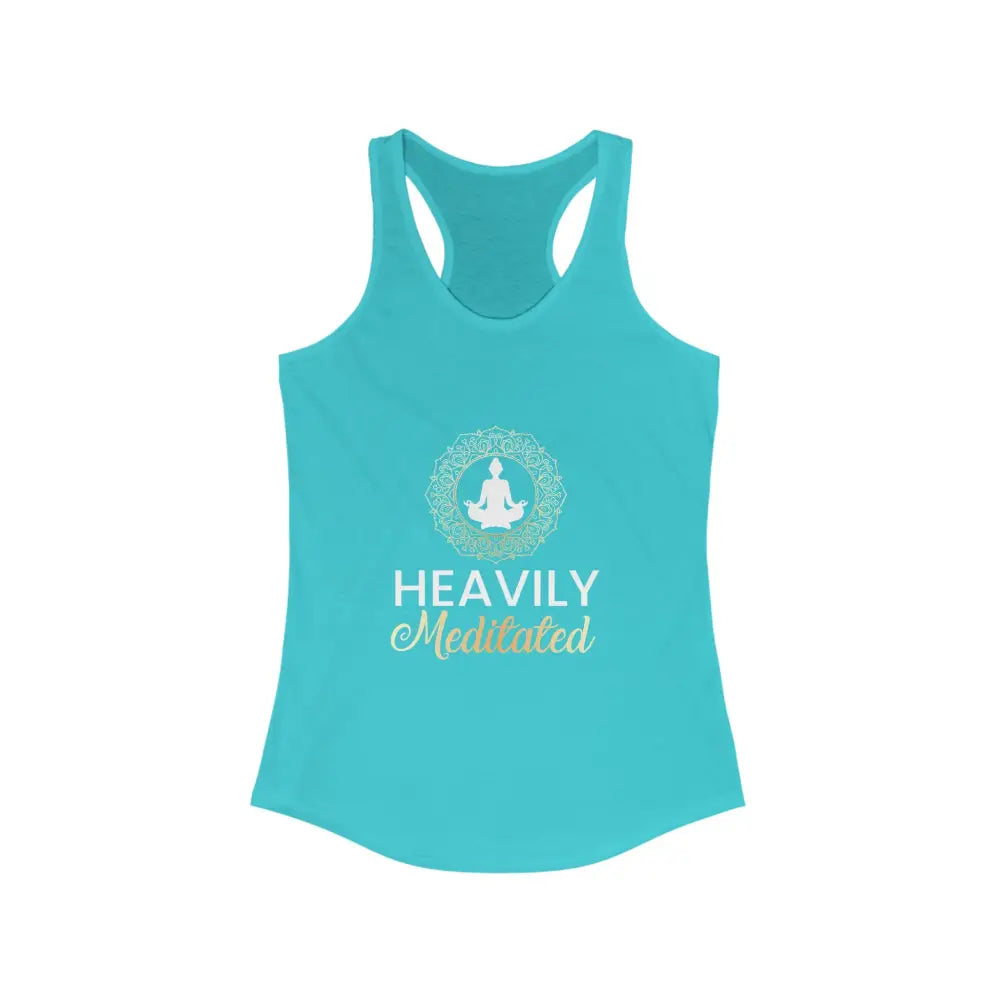 Heavily Meditated Women’s Ideal Racerback Tank - Solid Tahiti Blue / XS - Tank Top