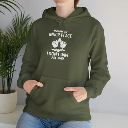 Hurry Up Inner Peace Heavy Blend™ Hooded Sweatshirt - Military Green / S - Hoodie