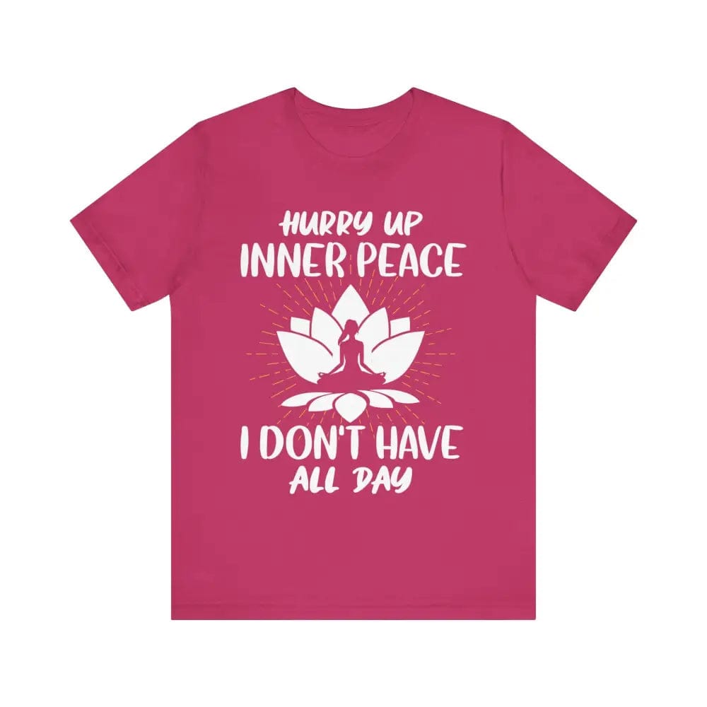 Hurry Up Inner Peace Unisex Jersey Short Sleeve Yoga Tee - Berry / S - T-Shirt