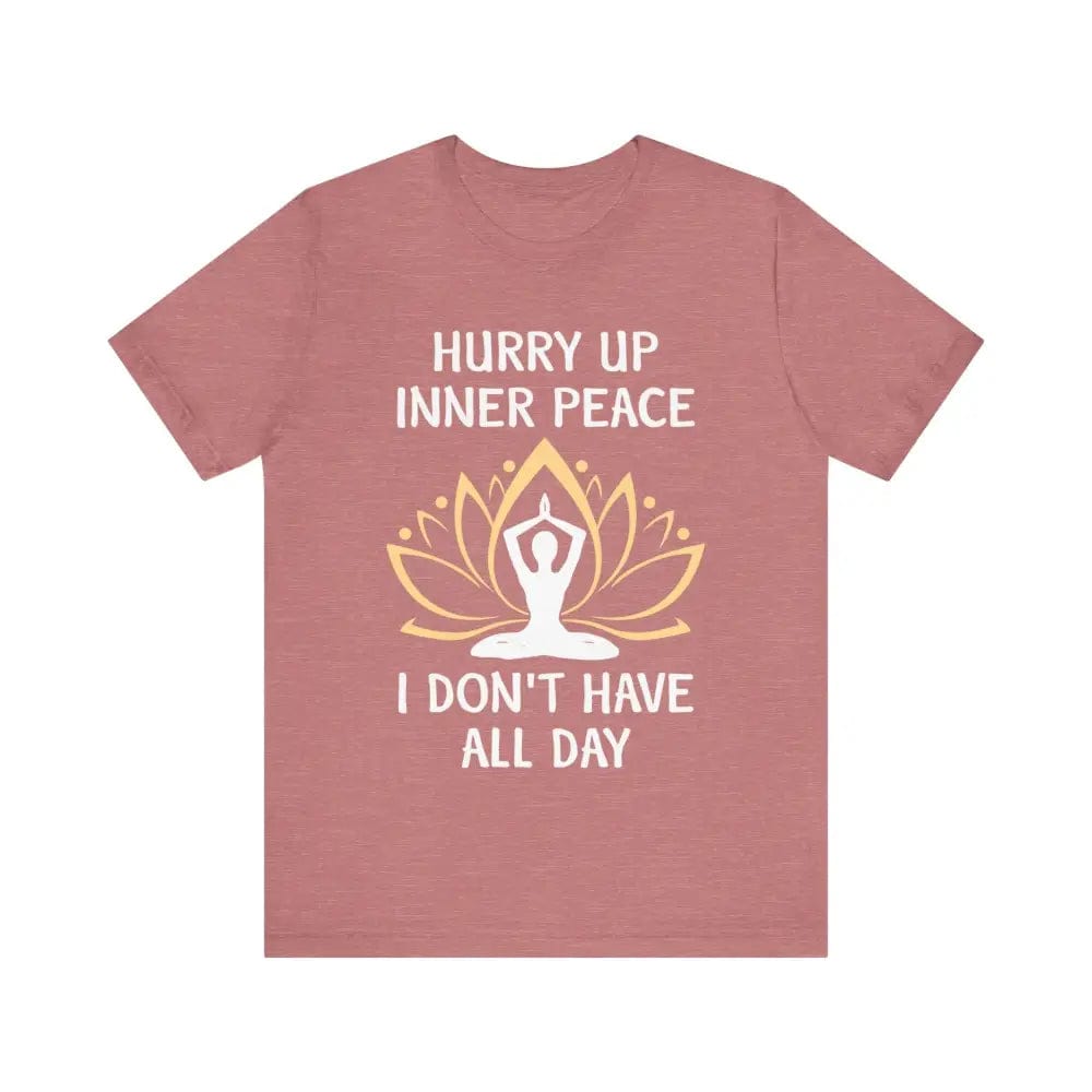 Hurry Up Inner Peace Unisex Jersey Short Sleeve Yoga Tee - Heather Mauve / S - T-Shirt