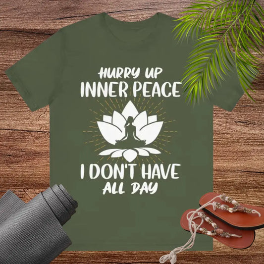 Hurry Up Inner Peace Unisex Jersey Short Sleeve Yoga Tee - T-Shirt