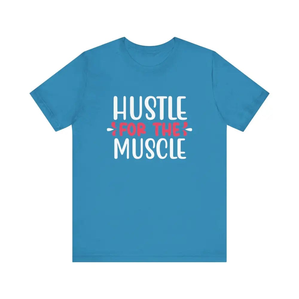 Hustle for the Muscle Unisex Jersey Short Sleeve Yoga Tee - Aqua / S - T-Shirt