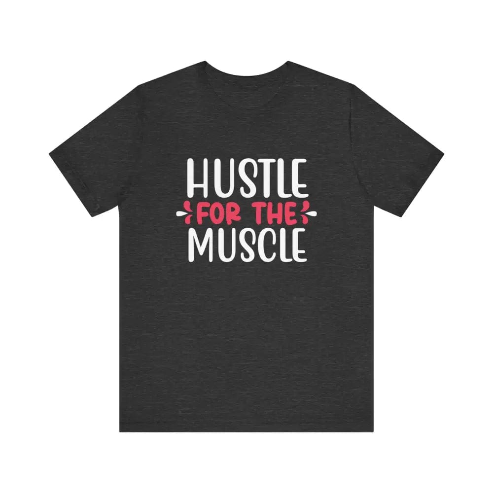 Hustle for the Muscle Unisex Jersey Short Sleeve Yoga Tee - Dark Grey Heather / S - T-Shirt