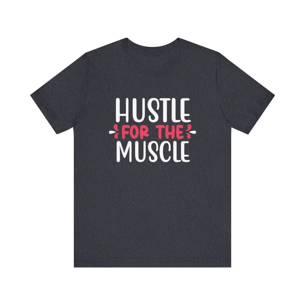 Hustle for the Muscle Unisex Jersey Short Sleeve Yoga Tee - Heather Navy / S - T-Shirt