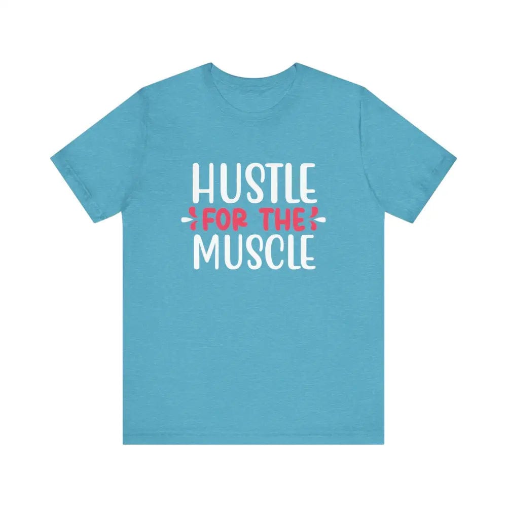 Hustle for the Muscle Unisex Jersey Short Sleeve Yoga Tee - Heather Aqua / S - T-Shirt