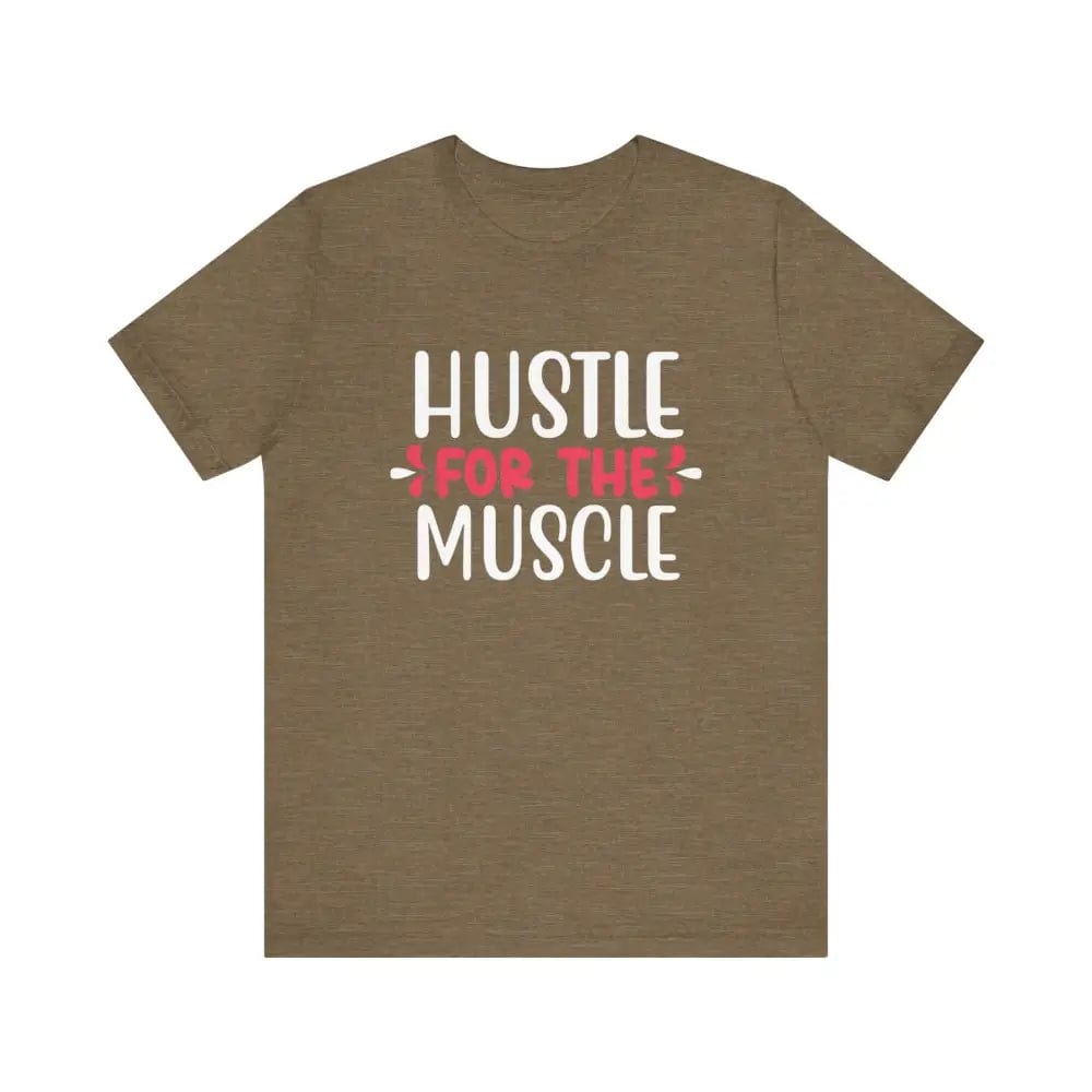 Hustle for the Muscle Unisex Jersey Short Sleeve Yoga Tee - Heather Olive / S - T-Shirt