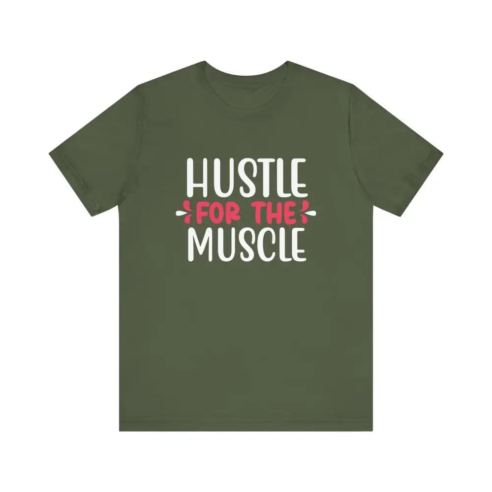 Hustle for the Muscle Unisex Jersey Short Sleeve Yoga Tee - Military Green / S - T-Shirt