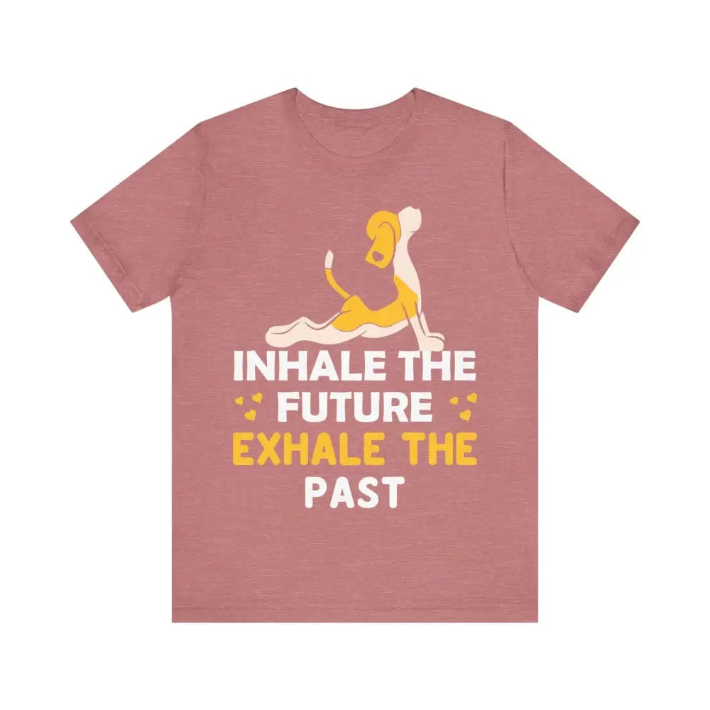 Inhale Exhale unisex jersey short sleeve tee - Heather Mauve / S - T-Shirt