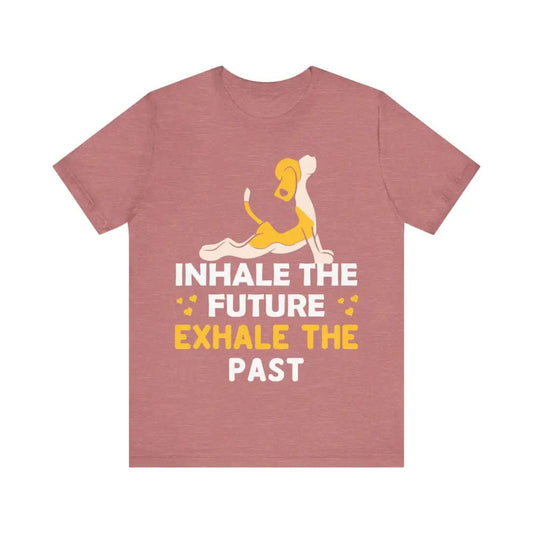 Inhale Exhale unisex jersey short sleeve tee - Heather Mauve / S - T-Shirt