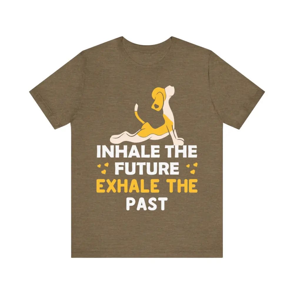 Inhale Exhale unisex jersey short sleeve tee - Heather Olive / S - T-Shirt