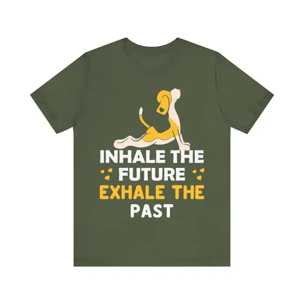 Inhale Exhale unisex jersey short sleeve tee - Military Green / S - T-Shirt