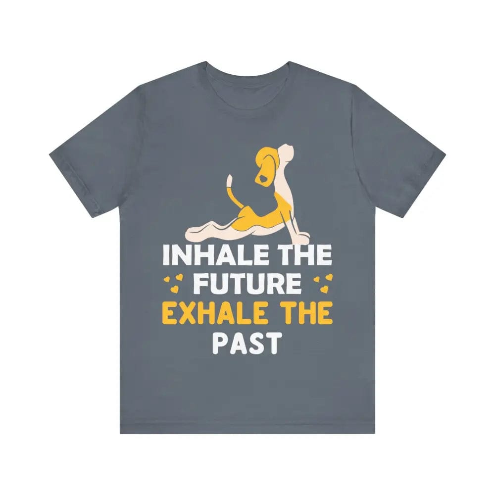 Inhale Exhale unisex jersey short sleeve tee - Steel Blue / S - T-Shirt