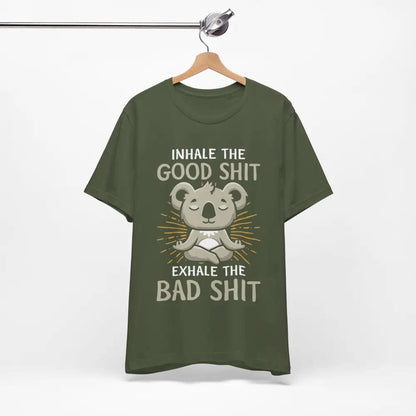 Inhale the Good Exhale the Bad Unisex Jersey Short Sleeve Yoga Tee - T-Shirt