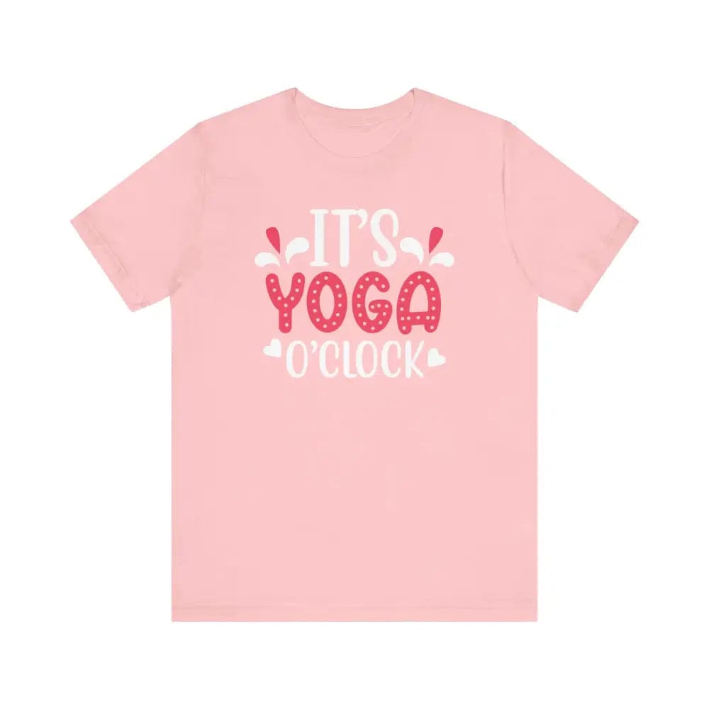 It’s Yoga O’Clock Funny Unisex Jersey Short Sleeve Yoga Tee - Pink / S - T-Shirt