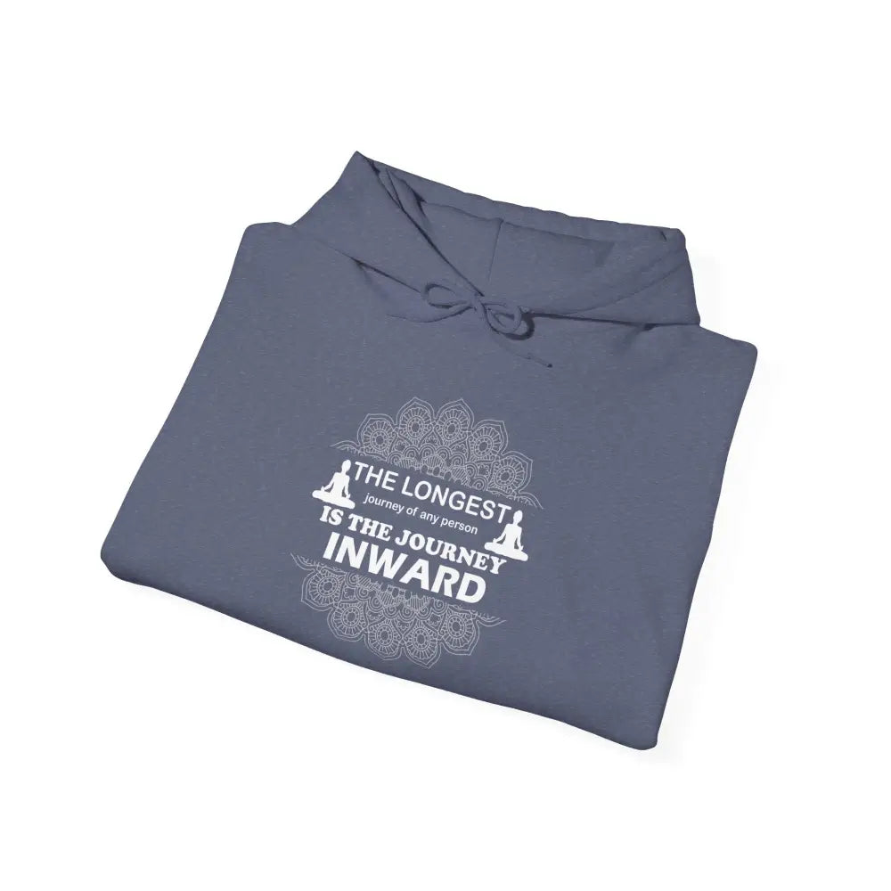 Journey Inward Hoodie — Inspirational Meditation Sweatshirt - S / Heather Navy - Hoodie