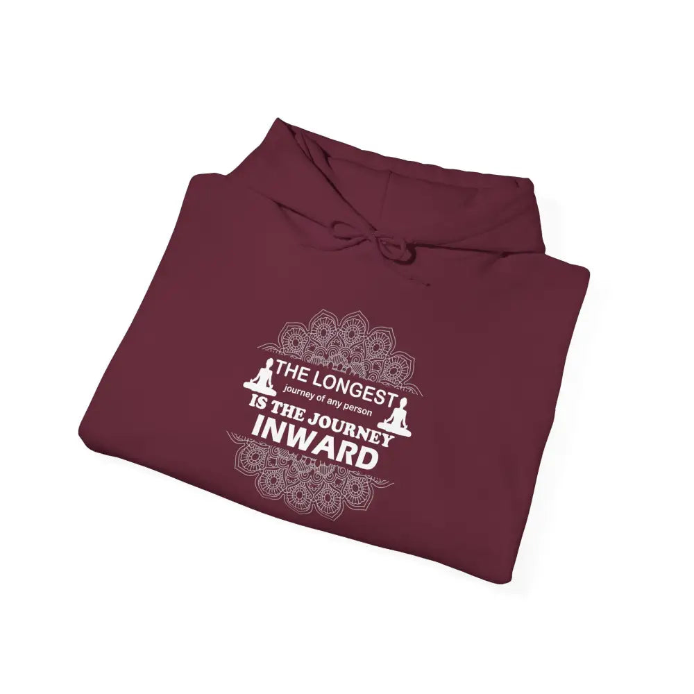 Journey Inward Hoodie — Inspirational Meditation Sweatshirt - S / Maroon - Hoodie
