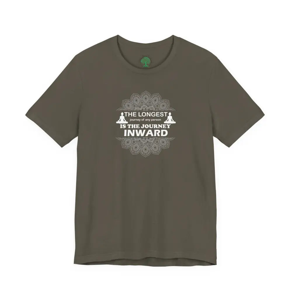 Journey Inward T-Shirt, Mindfulness Meditation Tee - Army / S - T-Shirt