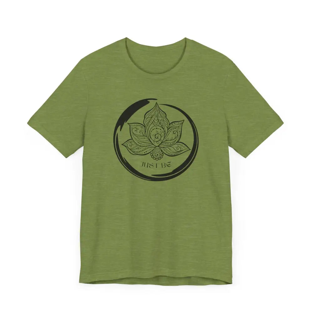 Just Be Unisex Jersey Short Sleeve Yoga Tee - Heather Green / XS - T-Shirt